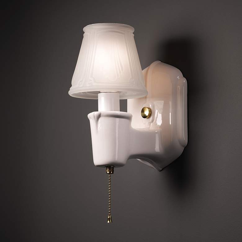 Image 1 American Classics 8.75"H Chateau Glass Shade Wall Sconce