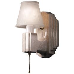 American Classics 8 3/4"H White Crackle Ceramic Wall Sconce