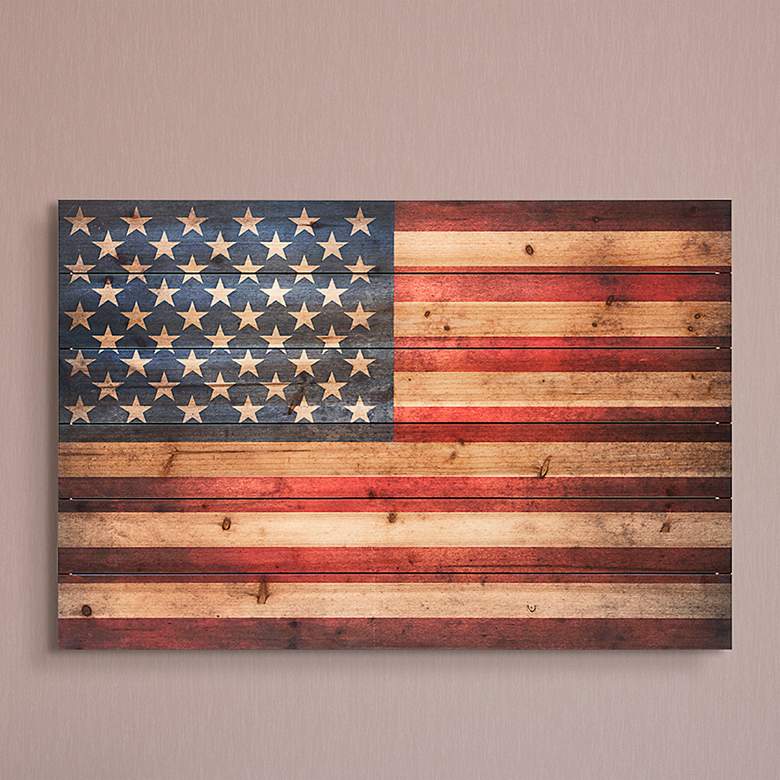 Image 1 American Dream 2 36" Wide Giclee Print Solid Wood Wall Art