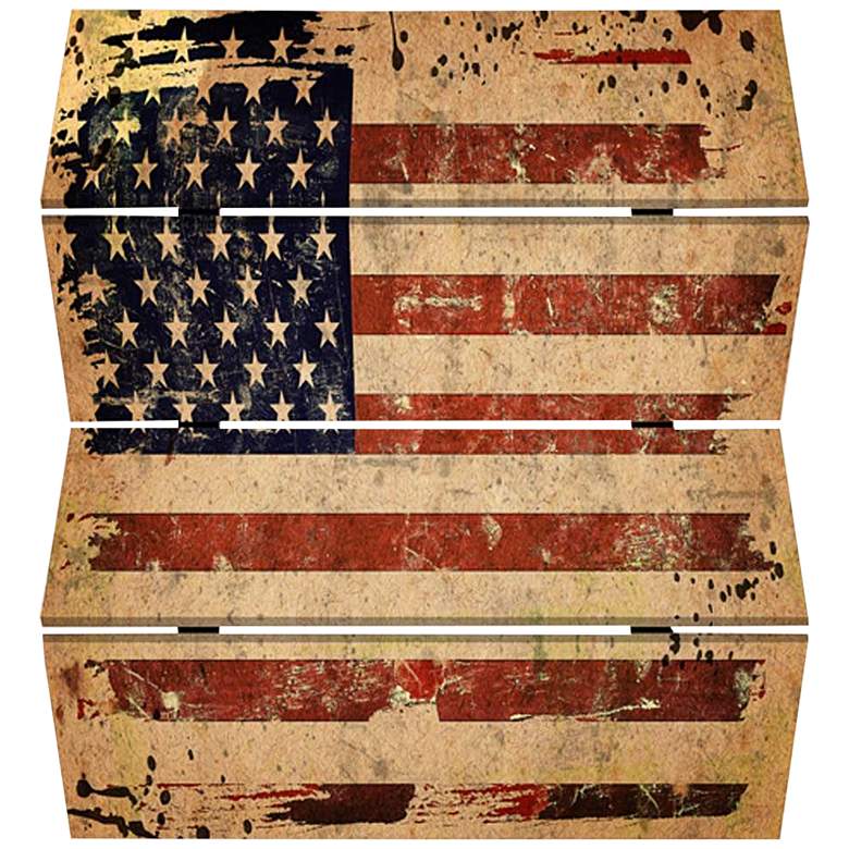 Image 1 American Flag 84" Wide Printed Canvas Screen/Room Divider