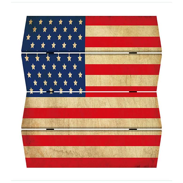 Image 3 American Flag 84" Wide Printed Canvas Screen/Room Divider more views