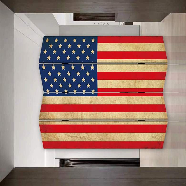 Image 5 American Flag 84" Wide Printed Canvas Screen/Room Divider more views