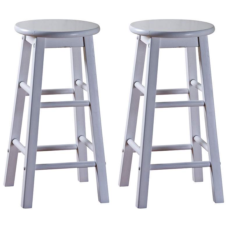 Image 1 American Heritage Classic White Set of Two Counter Stools