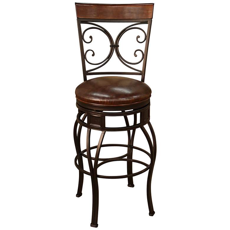 Image 1 American Heritage Treviso Pepper 34 inch Swivel Bar Stool