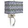 American Ikat Giclee Glow LED Reading Light Plug-In Sconce