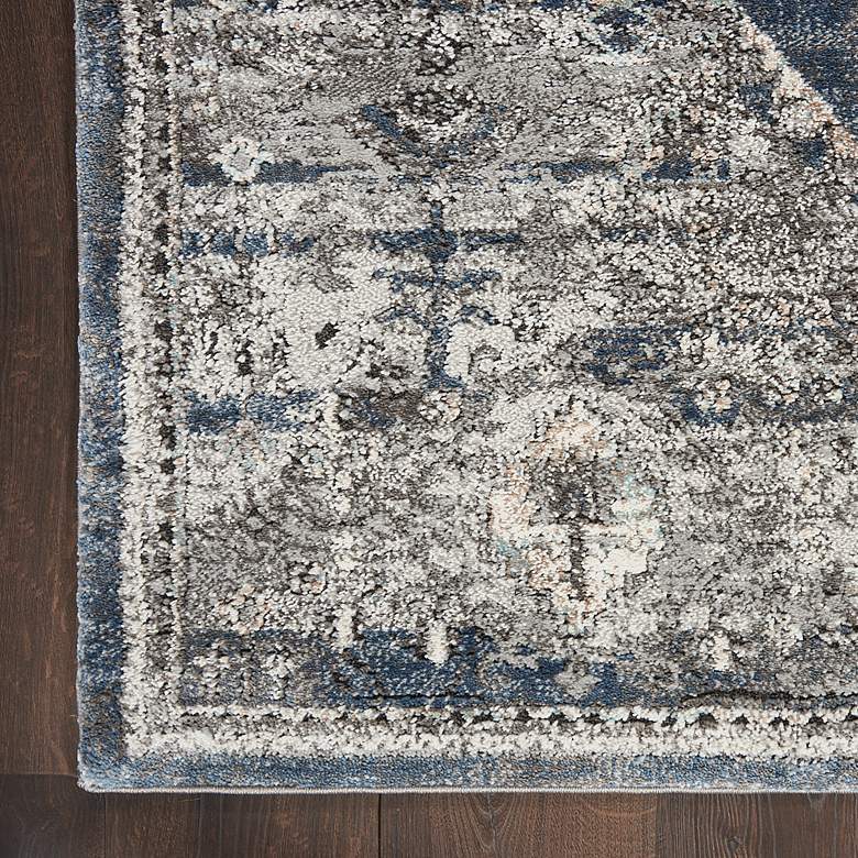 Image 3 American Manor 5&#39;3 inch x 7&#39;3 inch Blue Bordered Indoor Rug more views