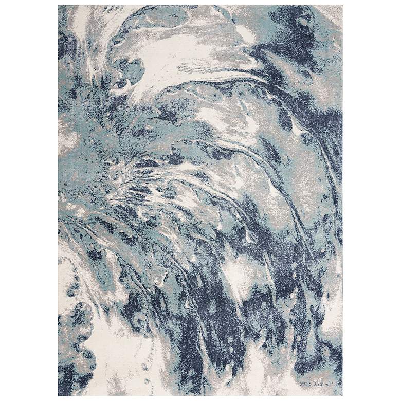 Image 2 American Manor 5'3" x 7'3" Blue/Ivory Abstract Indoor Rug