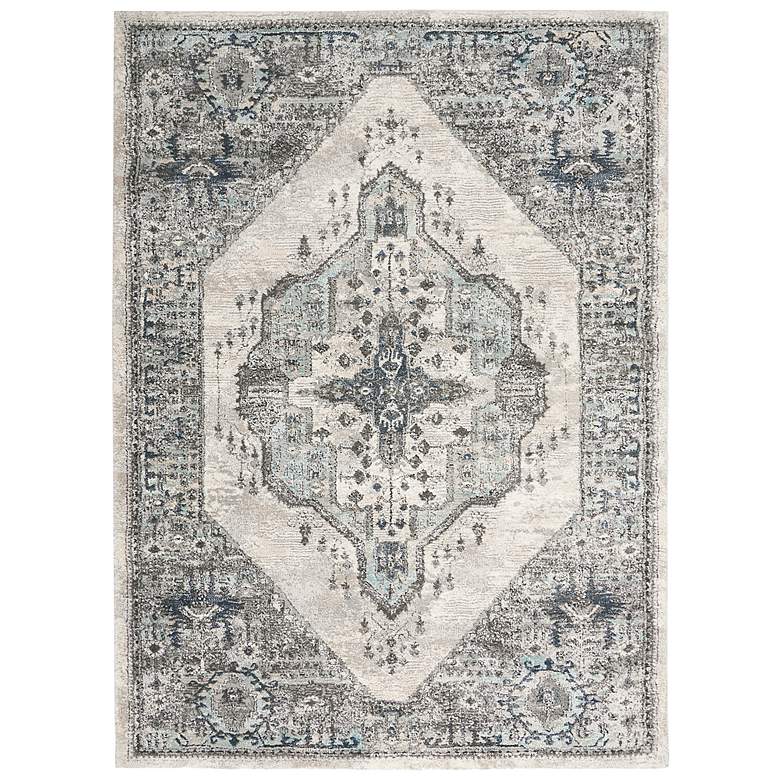Image 2 American Manor 5'3" x 7'3" Grey Bordered Indoor Rug