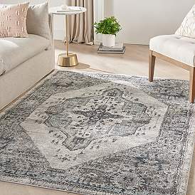 Image1 of American Manor 5'3" x 7'3" Grey Bordered Indoor Rug