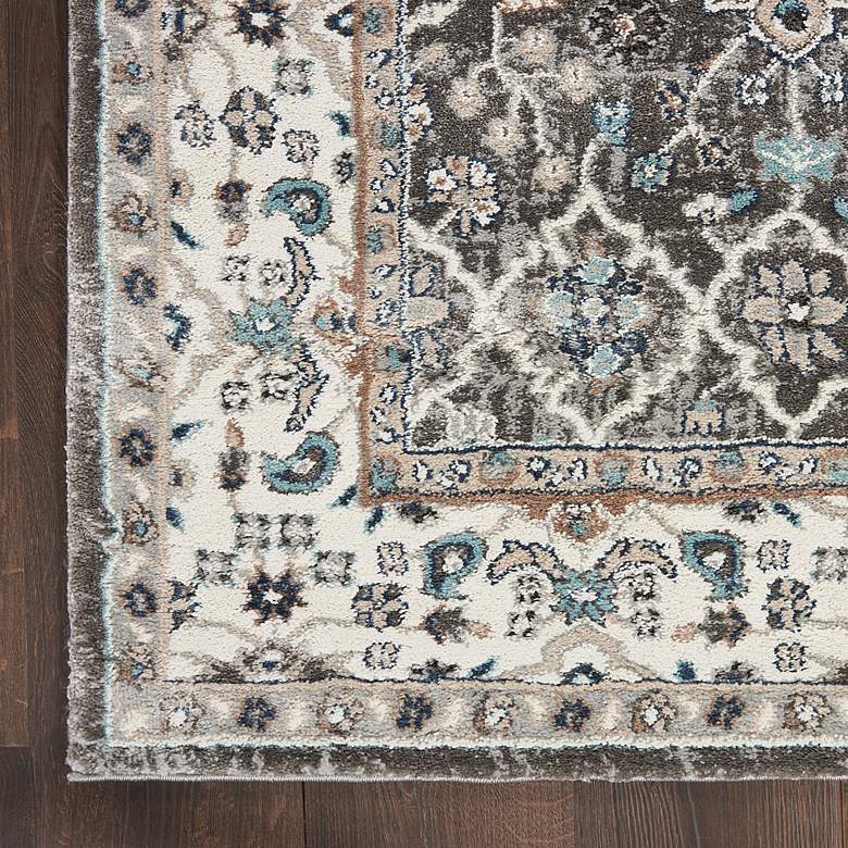 Image 3 American Manor 5'3" x 7'3" Grey/Ivory Bordered Indoor Rug more views