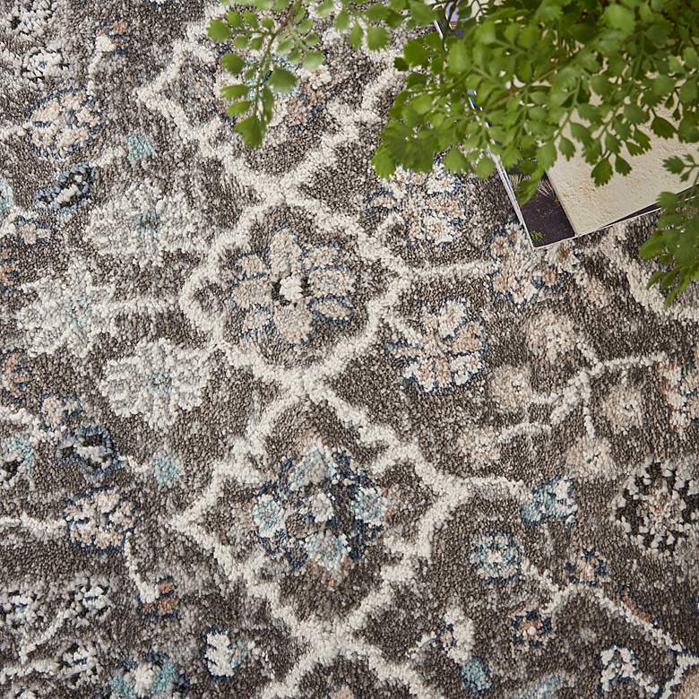Image 4 American Manor 5'3" x 7'3" Grey/Ivory Bordered Indoor Rug more views