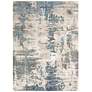 American Manor 5&#39;3" x 7&#39;3" Ivory Blue Abstract Indoor Rug in scene