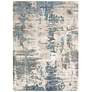2_American Manor 5'3" x 7'3" Ivory Blue Abstract Indoor Rug