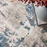 6_American Manor 5'3" x 7'3" Ivory Blue Abstract Indoor Rug more views