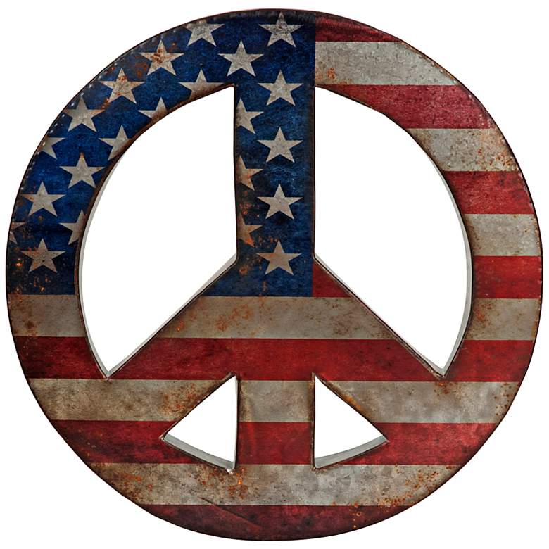 Image 1 American Peace 19 1/2 inch Round Wall Art