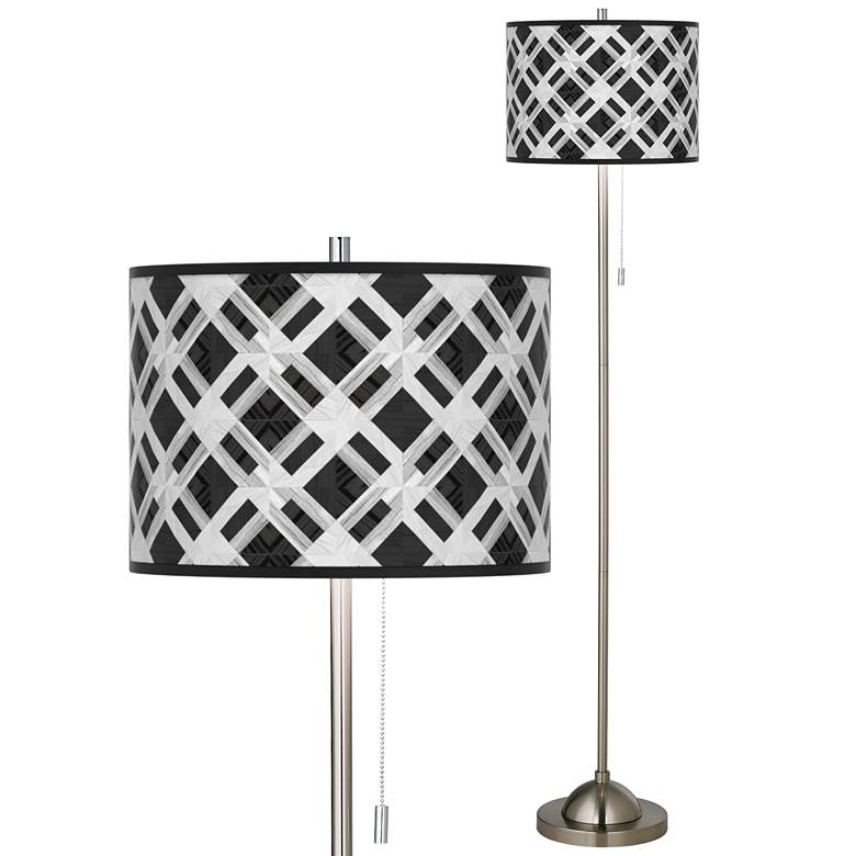 Image 1 American Woodcraft Brushed Nickel Pull Chain Floor Lamp