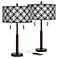 American Woodcraft Robbie Bronze USB Table Lamps Set of 2