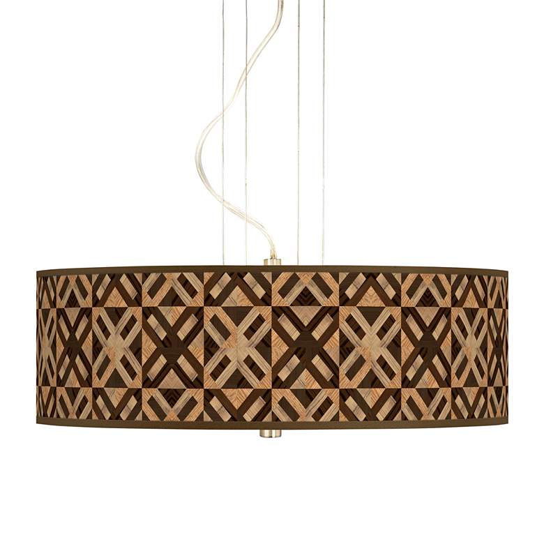 Image 1 American Woodwork 20 inch Wide 3-Light Rustic Modern Pendant Chandelier