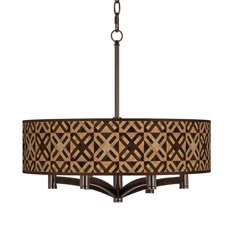 Image 1 American Woodwork Ava 6-Light Bronze Rustic Modern Pendant Chandelier