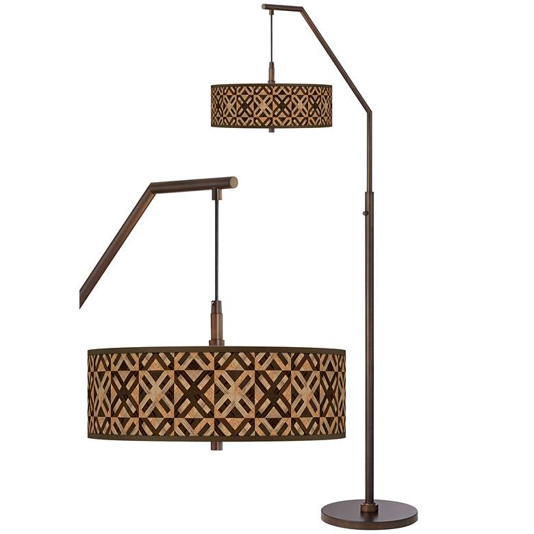 Image 1 American Woodwork Bronze Downbridge Arc Floor Lamp