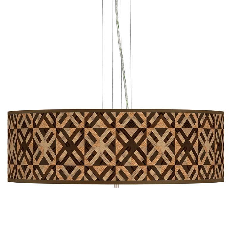 Image 1 American Woodwork Giclee 24" Wide 4-Light Rustic Modern Pendant