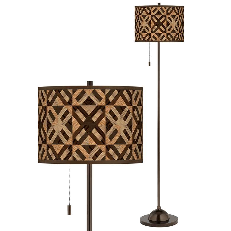 Image 1 American Woodwork Giclee Glow Bronze Club Floor Lamp