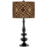American Woodwork Giclee Pattern Paley Black Rustic Modern Table Lamp