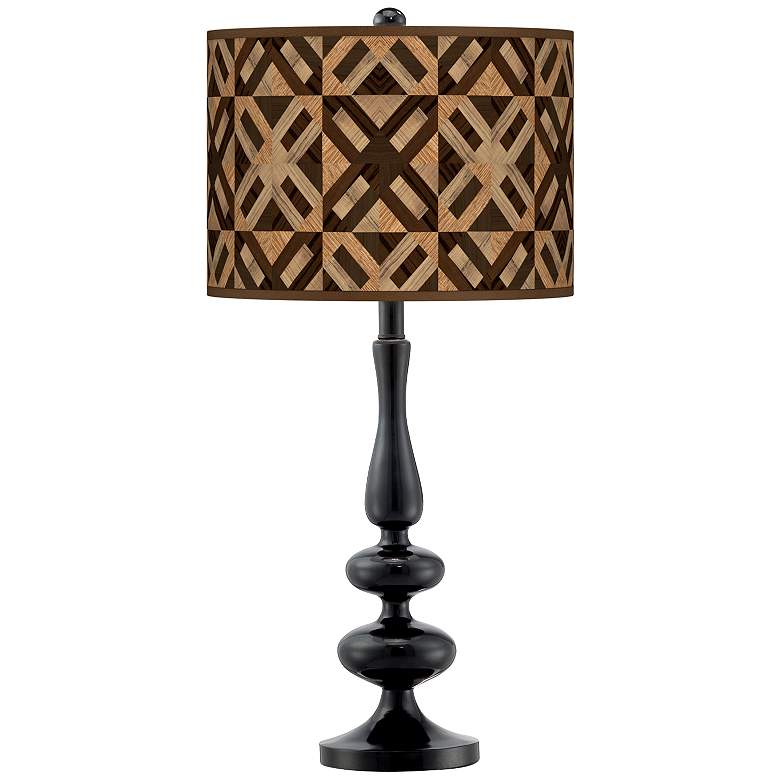 Image 1 American Woodwork Giclee Pattern Paley Black Rustic Modern Table Lamp