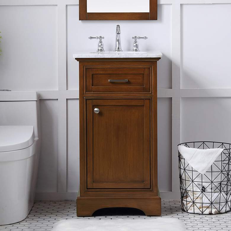 Image 1 Americana 19" Wide Teak Single Sink Bathroom Vanity