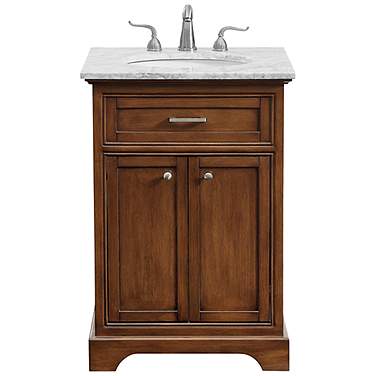 Americana 24" Wide Teak 2-Door Single Sink Bathroom Vanity