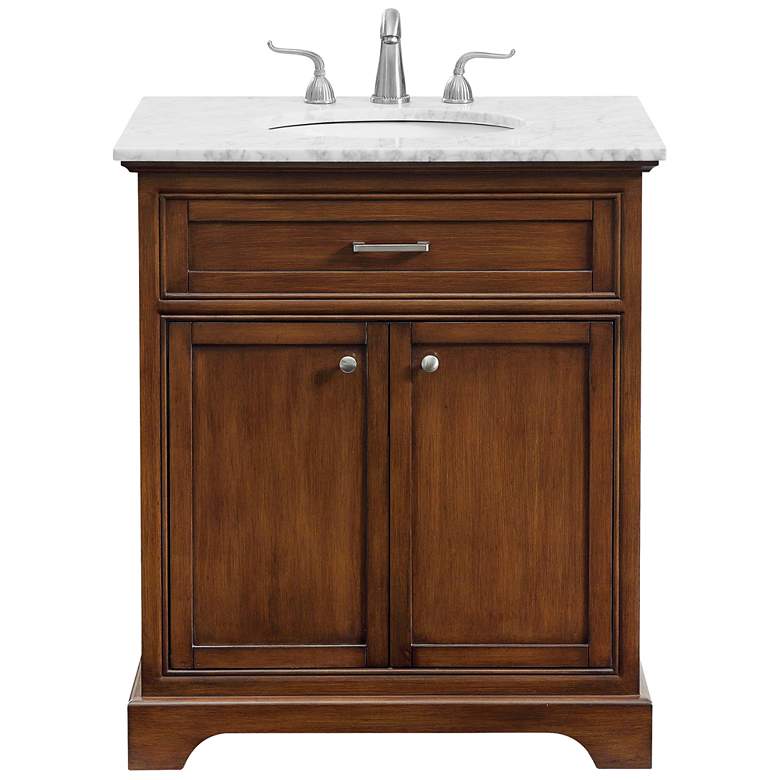 Image 1 Americana 30" Wide Teak 2-Door Single Sink Bathroom Vanity