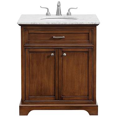 Americana 30" Wide Teak 2-Door Single Sink Bathroom Vanity
