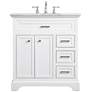 Americana 32" Wide White 2-Door 3-Drawer Single Sink Vanity