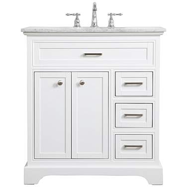 Americana 32" Wide White 2-Door 3-Drawer Single Sink Vanity