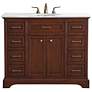 2_Americana 42" Wide Teak 8-Drawer Single Sink Bathroom Vanity