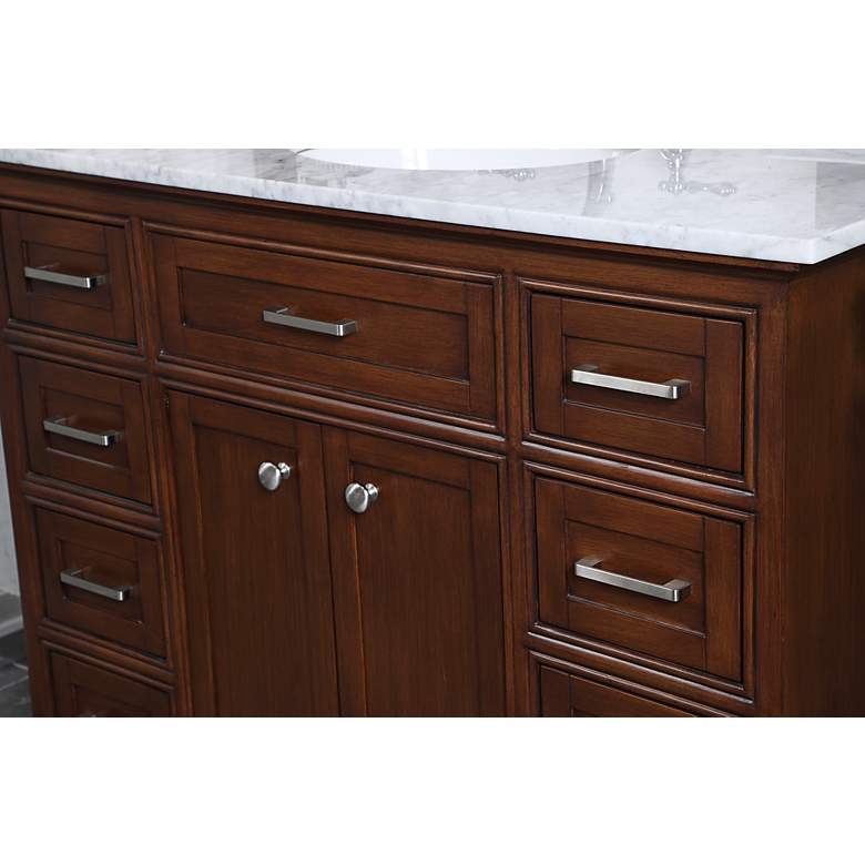 Image 4 Americana 42" Wide Teak 8-Drawer Single Sink Bathroom Vanity more views