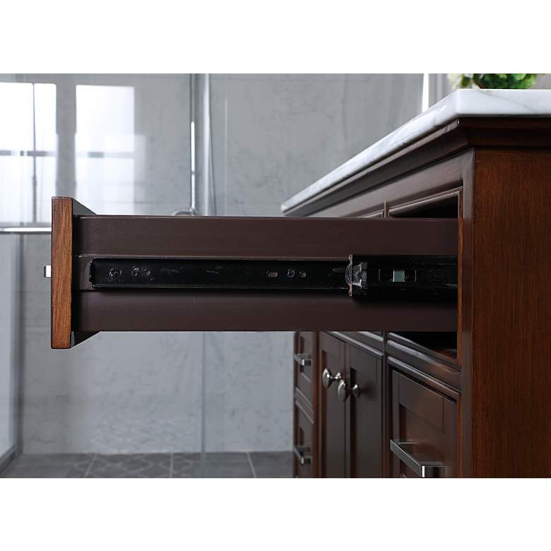 Image 7 Americana 42" Wide Teak 8-Drawer Single Sink Bathroom Vanity more views