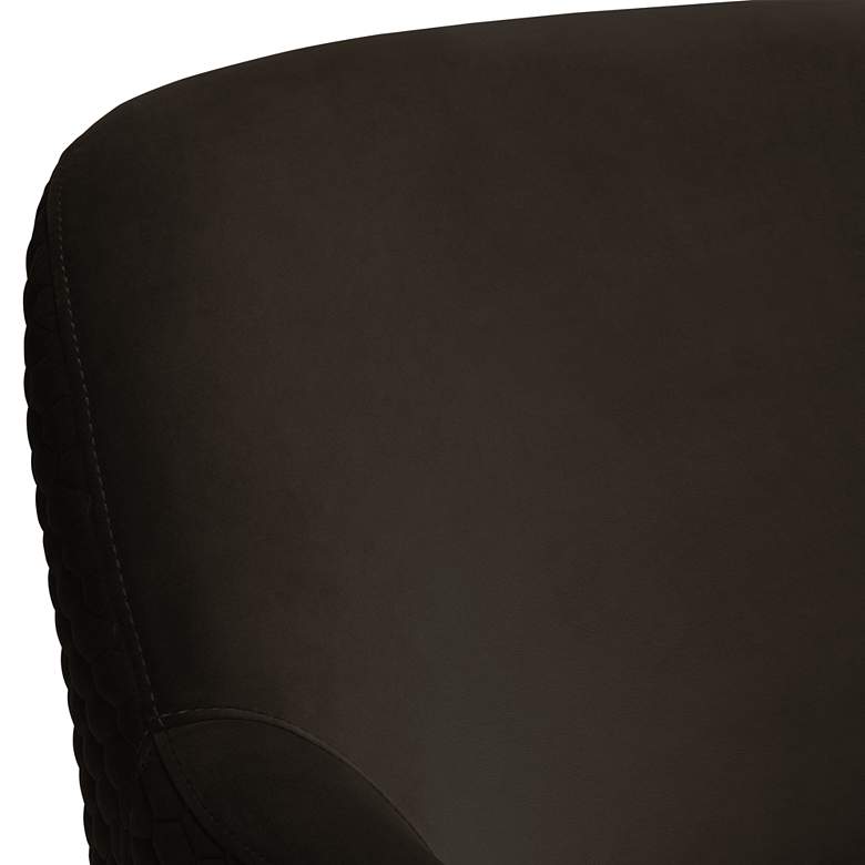 Image 3 Ames Quilted Espresso Velvet Swivel Chair more views