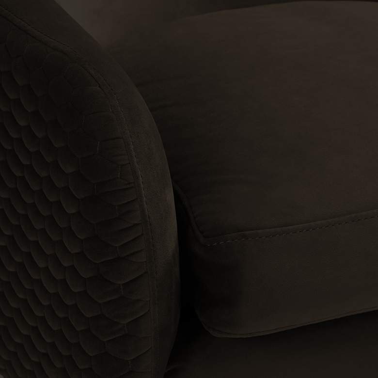 Image 4 Ames Quilted Espresso Velvet Swivel Chair more views