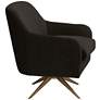 Ames Quilted Espresso Velvet Swivel Chair