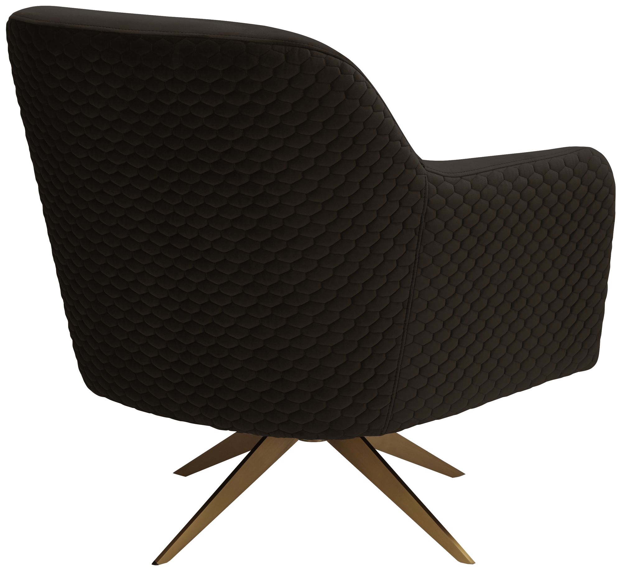 Ames Quilted Espresso Velvet Swivel Chair