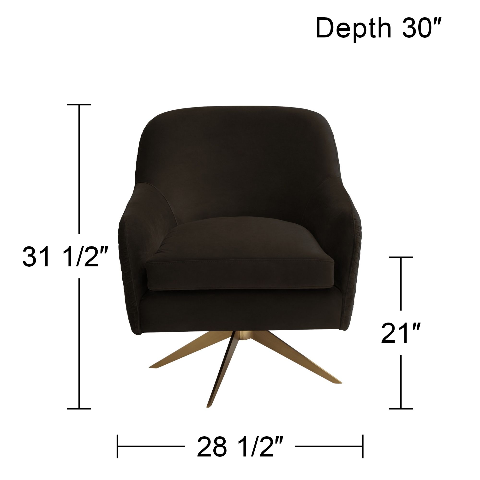 Ames Quilted Espresso Velvet Swivel Chair