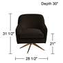 Ames Quilted Espresso Velvet Swivel Chair