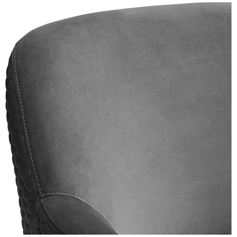 Image 4 Ames Quilted Gray Velvet Swivel Chair more views