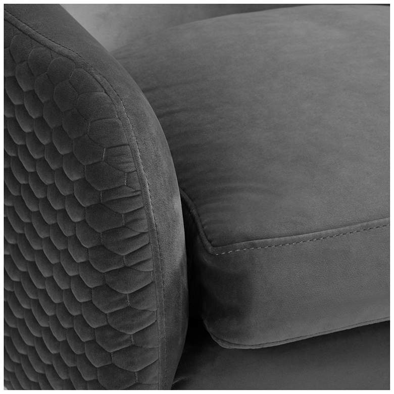 Image 5 Ames Quilted Gray Velvet Swivel Chair more views