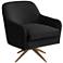 Ames Quilted Onyx Velvet Swivel Chair