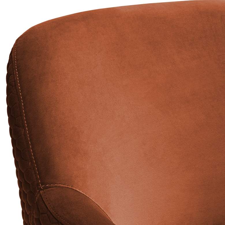 Image 3 Ames Quilted Pumpkin Velvet Modern Swivel Club Chair more views