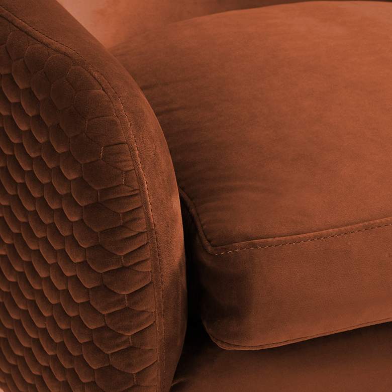 Image 4 Ames Quilted Pumpkin Velvet Modern Swivel Club Chair more views