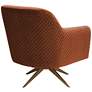 Ames Quilted Pumpkin Velvet Modern Swivel Club Chair