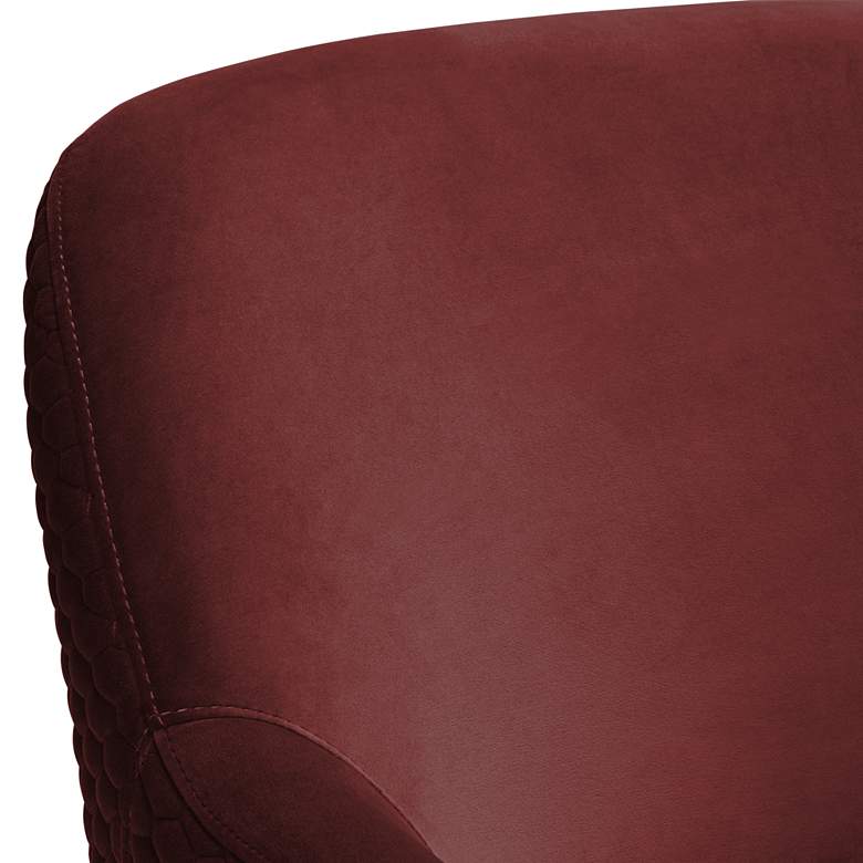 Image 3 Ames Quilted Wine Velvet Swivel Chair more views